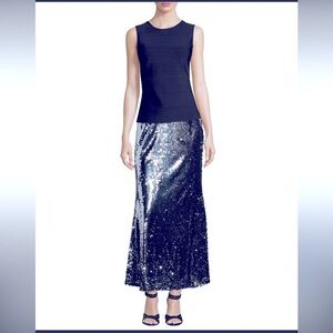Carmen by Carmen Marc Valvo holiday Sequined Fishtail Ball Skirt 8 party evening